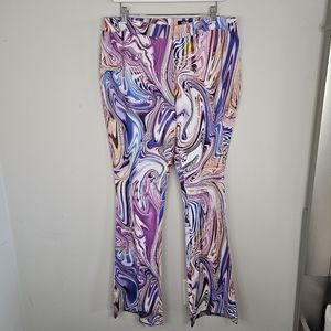 Poster Girl - Dolls Kill - Abstract Rave Flare Bell Bottom Pants